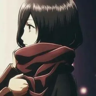 🥺 Mikasa Ackerman Attack on Titan anime, attack on titan, mikasa ackerman, cartoon, scarf telegram sticker