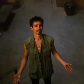 😕 Klaus Hargreeves The Umbrella Academy the umbrella academy, klaus hargreeves, robert sheehan, tv show, superhero, character, netflix telegram sticker