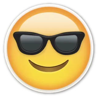 😎 Emoji, Occhiali da sole, Cool, Sorriso, Faccia, Giallo telegram sticker
