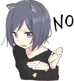 ❌ NO anime, catgirl, cute, no, refusal whatsapp sticker