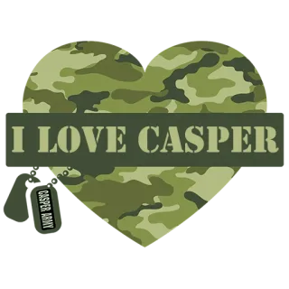 ❤️ I LOVE CASPER camouflage, heart, army, military, casper, love, personalized whatsapp sticker