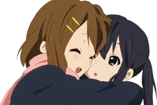 🤗 Anime, Przyjaciele, Przytulanie, Słodkie, Kreskówka telegram sticker