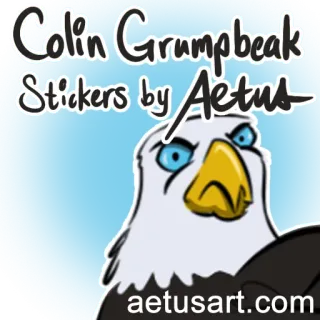 ⚠ Colin Grumpbeak Stickers by Aetus oiseau, aigle, stickers, aetus, dessin animé, grincheux telegram sticker