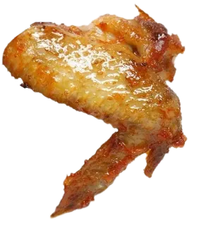 😃 jedzenie, skrzydełka kurczaka, drób, mięso, gotowane, chrupiące telegram sticker
