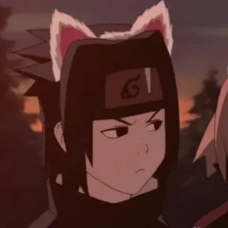 🎧 Sasuke Uchiha Naruto anime, sasuke, naruto, cat ears telegram sticker