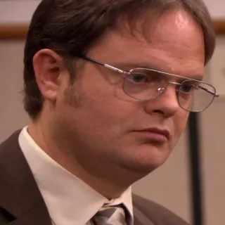 ☹️ Dwight Schrute The Office Dwight Schrute, The Office, Karakter, Potret, Kacamata, NBC whatsapp sticker