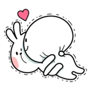 ✳️ Hoạt hình, Thỏ, Thỏ, Tình yêu, Trái tim, Dễ thương telegram sticker