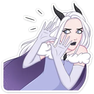 😨 demon, meisje, hoorns, magie, heks, fantasie telegram sticker