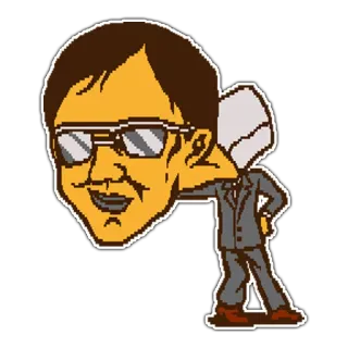 🐸 cartone animato, uomo, completo, occhiali da sole, personaggio, arte digitale telegram sticker