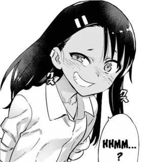 🖤 Nagatoro Don't Toy with Me, Miss Nagatoro HMMM...? anime, nagatoro, smug, teasing, manga, cartoon telegram sticker