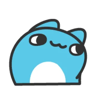 🐮 猫, 青, かわいい, 動物, 漫画, ステッカー telegram sticker