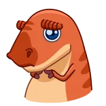 🥺 dinosaurio, naranja, lindo, dibujos animados, animal, reptil whatsapp sticker