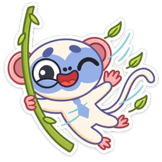 😔 animal, macaco, fofo, adesivo, desenho animado, ilustração, brincalhão, árvore telegram sticker