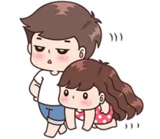 😒 Dessin animé, Couple, Amour, Relation, Mignon, Affection telegram sticker