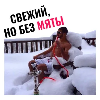 ❄️ Свежий, но без мяты Fumar, Narguilé, Neve, Inverno, Relaxamento, Masculino telegram sticker