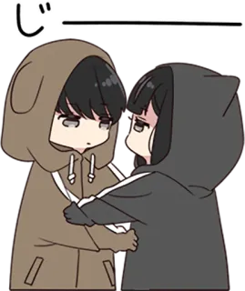 🤗 じ anime, couple, cute, hoodie telegram sticker