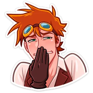 😔 Стимпанк, Персонаж, Очки, Выражение, Рука, Раздраженный, Перчатки telegram sticker