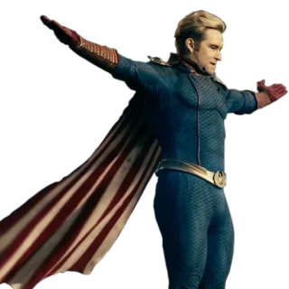 🤡 Homelander The Boys Superheld, Bösewicht, patriotisch, fliegend, Umhang telegram sticker