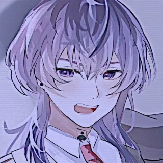 🍙 アニメ, マンガ, キャラクター, 紫髪, アート telegram sticker