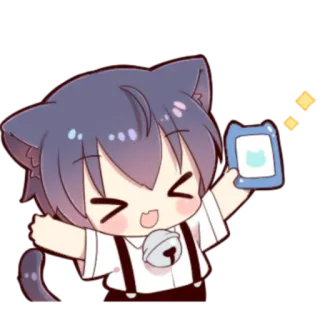 🍓 Anime, Gato, Fofo, Kawaii, Adesivo telegram sticker