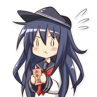😳 お年玉 anime, girl, sad, school uniform, japanese, new year, money, envelope telegram sticker