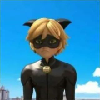 😢 Cat Noir Miraculous: Tales of Ladybug & Cat Noir 猫, 超级英雄, 动漫, 卡通 whatsapp sticker