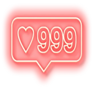 ❤️ 999 Like, Herz, Zahl, Soziale Medien, Benachrichtigung whatsapp sticker