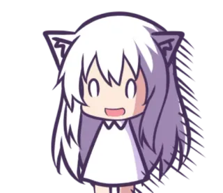 😰 Anime, Chica gato, Kawaii, Lindo, Dibujos animados whatsapp sticker
