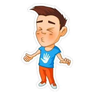 😚 desenho animado, criança, adesivo, personagem, ilustração, menino telegram sticker