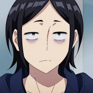 😡 karakter anime, lelah, bosan, mengantuk, tidak tertarik whatsapp sticker