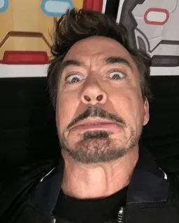 😳 Robert Downey Jr. 남자, 얼굴, 유명인, 웃긴, 표정, 인물사진 telegram sticker