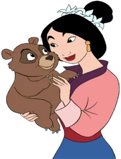 🐻 Mulan disney, kartun, wanita, gadis, beruang telegram sticker