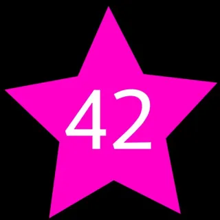 4⃣ 42 bintang, angka, magenta, merah muda, geometris telegram sticker