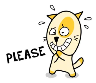 🙏 PLEASE 고양이, 애원, 만화, 귀여운, 간청, 제발 telegram sticker