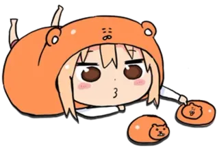 🥧 Umaru Doma Himouto! Umaru-chan umaru, umaru-chan, animé, manga, mignon, kawaii, dessin animé, chibi whatsapp sticker