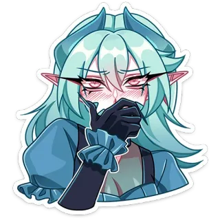 ☺ アニメ, 悪魔, エルフ, 女の子, 漫画, ステッカー, かわいい telegram sticker