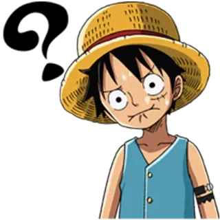 ❔ Monkey D. Luffy One Piece Anime, Mangá, Pirata, Chapéu de palha, Desenho animado telegram sticker