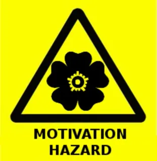 🌸 MOTIVATION HAZARD опасность, предупреждение, мотивация, цветок, осторожно, знак, тревога telegram sticker