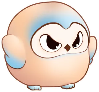 😠 słodki, zły, ptak, kreskówka, sowa, zwierzę telegram sticker