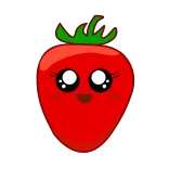 🥰 strawberry, fruit, cute, cartoon, hearts telegram sticker