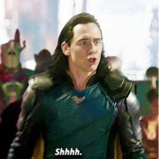 🤫 Loki Shhhh. Loki, Marvel, dedo corazón, grosero, silencio, gracioso, meme telegram sticker
