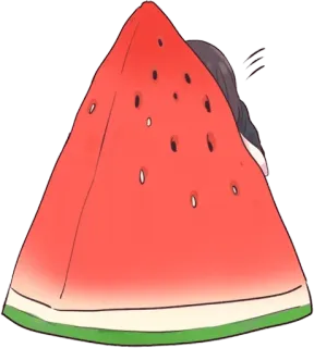 🦦 dưa hấu, trái cây, dễ thương, kawaii, đồ ăn, mùa hè telegram sticker