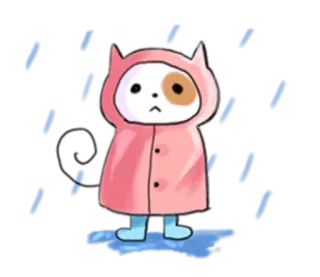 ☹️ chien, pluie, triste, mignon, animal, imperméable telegram sticker