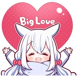 ❤️ Big Love Аниме, Милый, Любовь, Сердце, Каваи, Большая любовь, Девушка telegram sticker