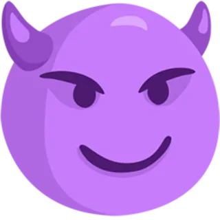 😈 Emoji, Diable, Violet, Cornes, Mal, Dessin animé telegram sticker