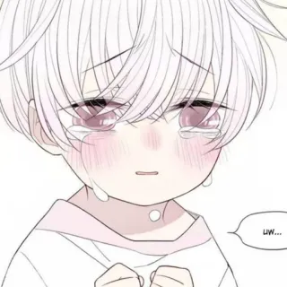 🥞 uw... anime, cartoon, crying, sad, child, manga, tears telegram sticker