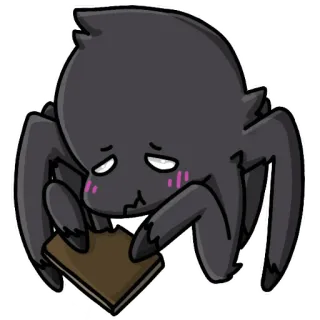 🙇‍♂ ragno, mangiare, cioccolato, cartone animato, carino, animale telegram sticker