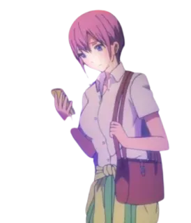 🙂 anime, girl, pink hair, school uniform, character telegram sticker