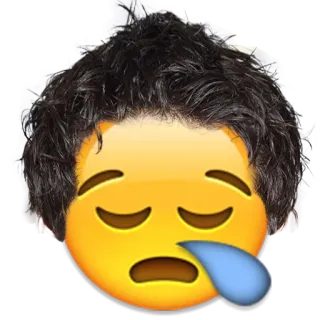 😪 emoji, sleepy, sad, tears, face, expression telegram sticker