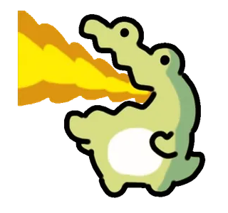 ⭐ crocodile, feu, reptile, animal, dessin animé, mignon telegram sticker